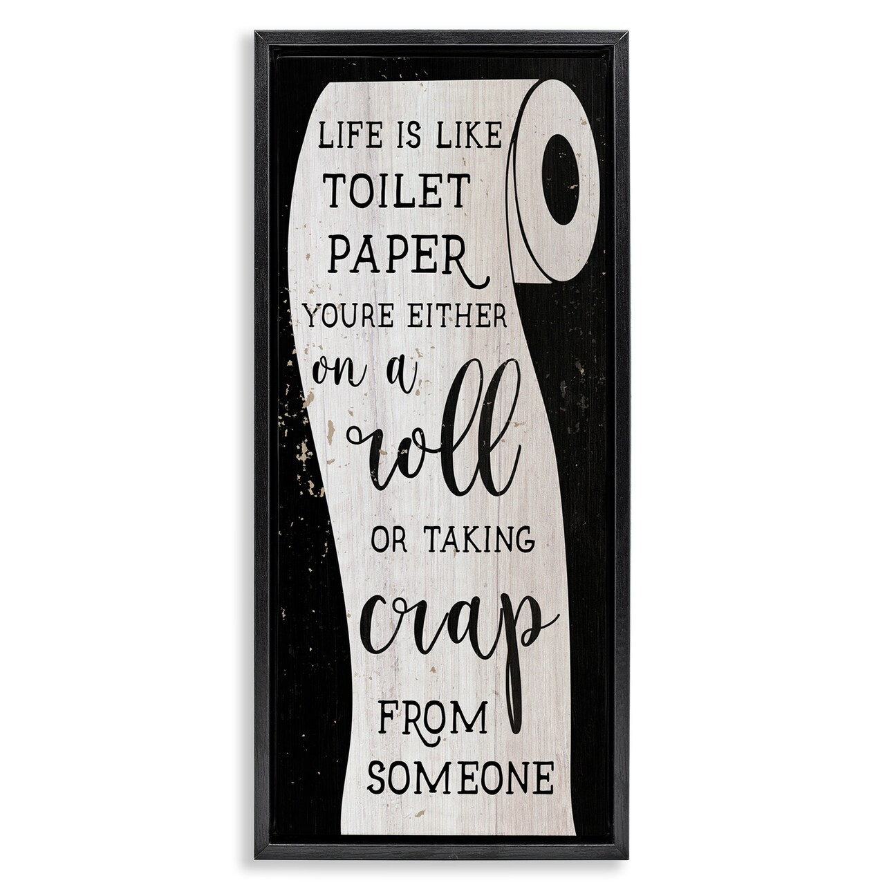Stupell Industries Like Toilet Paper Funny Bathroom Framed Floater Canvas Wall Art